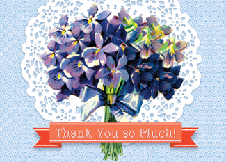 B129 Boxed cards - Thank You So Much! Hydrangea Bouquet