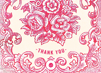 B137 Boxed cards - Thank You - Red