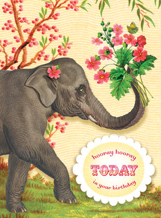 CC185 Hooray Hooray Today Is Your Birthday Elephant