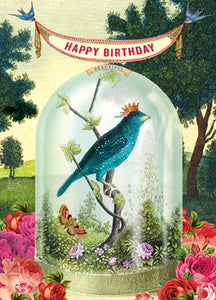 CC253 Happy Birthday Bird With Crown