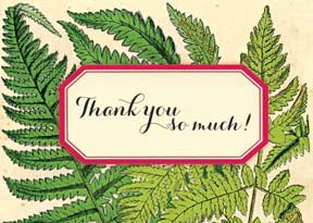 M155 Mini card - Thank You So Much! Fern Leaves