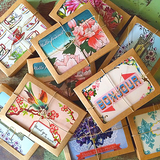B119 Boxed cards - Thank You - Turquoise and Yellow